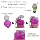 Garrafa 1800ML com marcador e canudo.