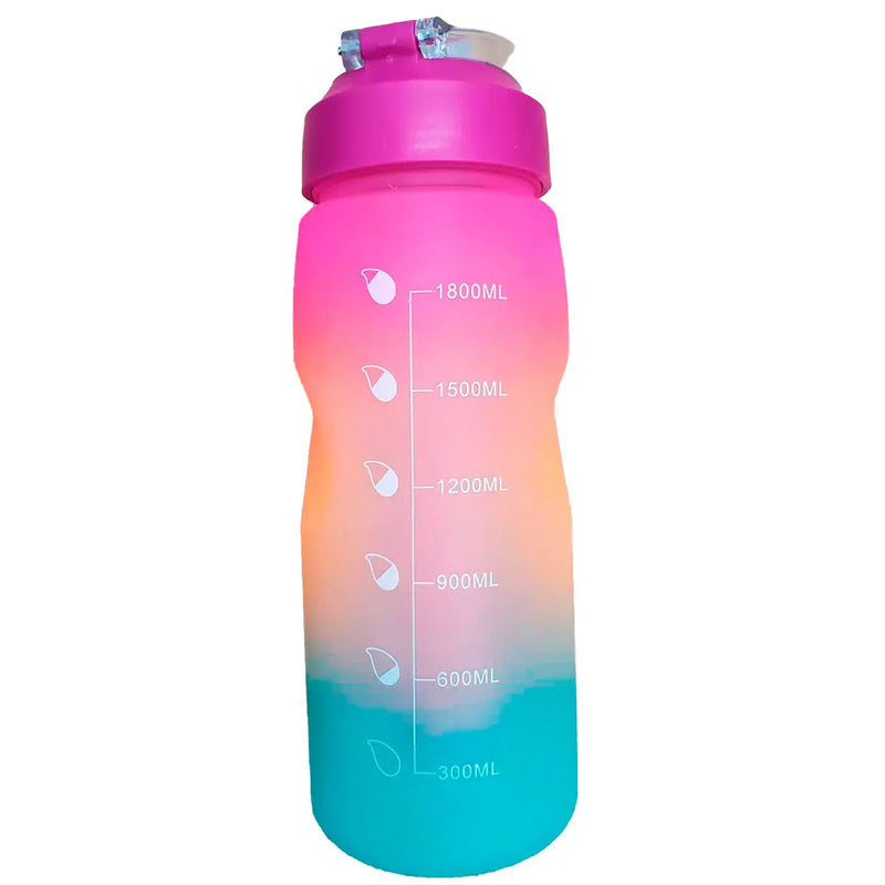 Garrafa 1800ML com marcador e canudo.